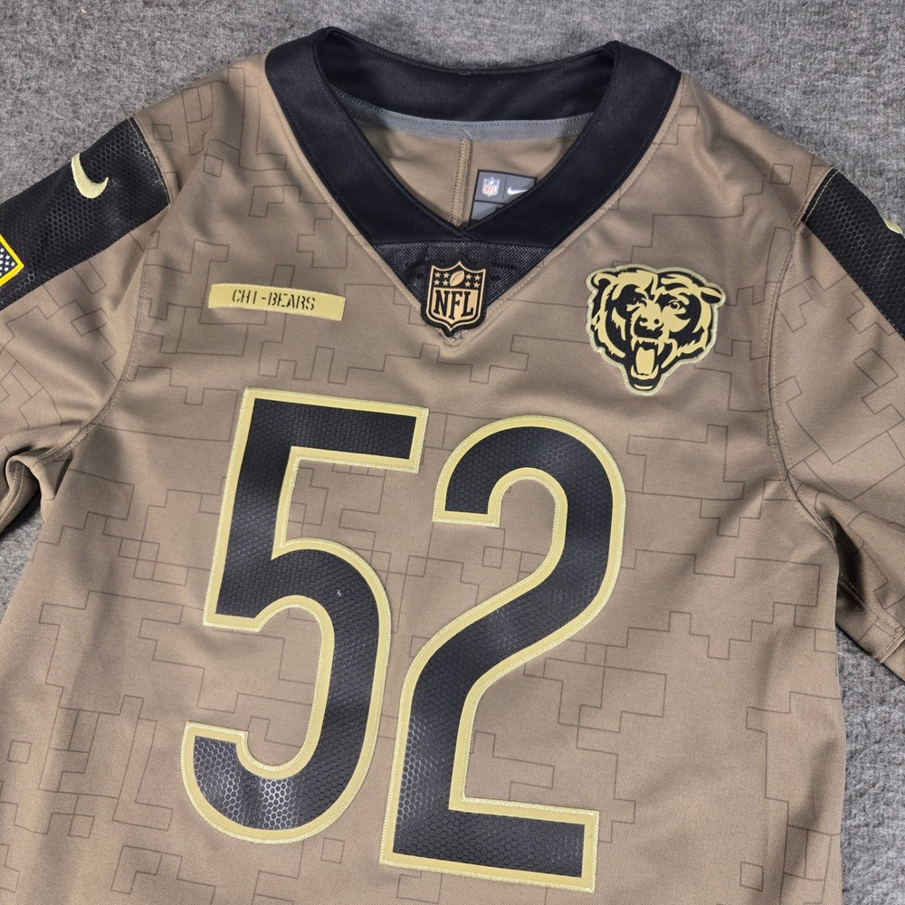 Nike Chicago Bears Jersey Mens Small Brown Mack 52 Salute to Service Camo NFL